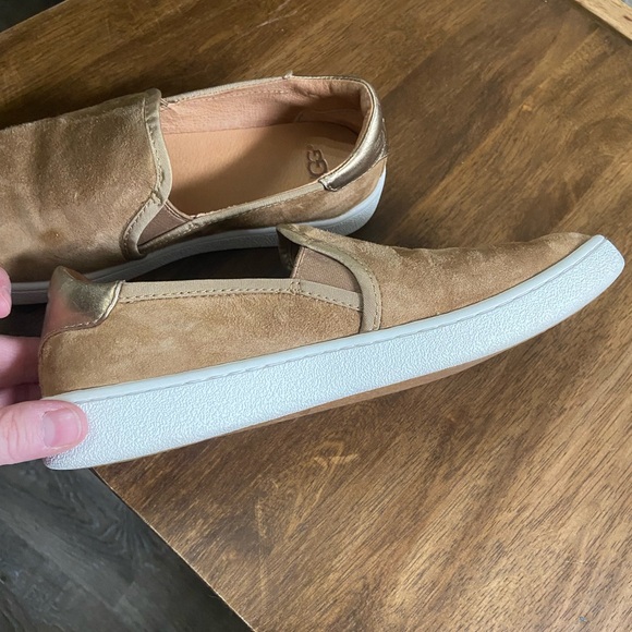 UGG Women's Tan Suede Slip-On Flats - Picture 4 of 10